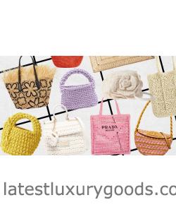 Prada Crochet Straw Top Handle Bag with Beads: A Chic Summer Essential