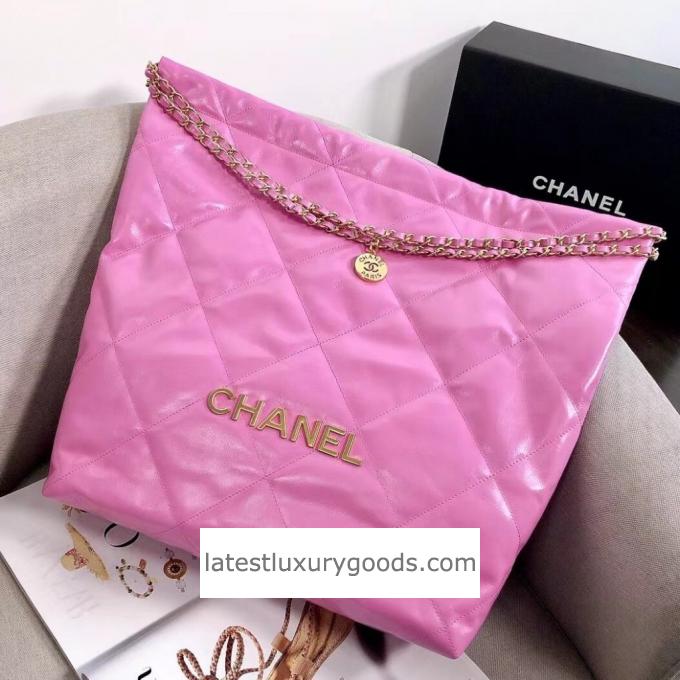 Chanel 22 Shiny AS3260 Tote Calfskin Bag - 3