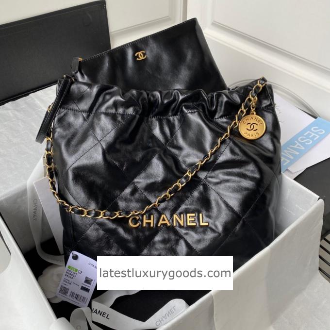 Chanel 22 Shiny AS3260 Tote Calfskin Bag - 5