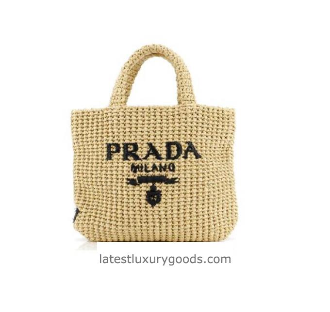 Prada Crochet Straw Top Handle Bag with Beads: A Chic Summer Essential - 1