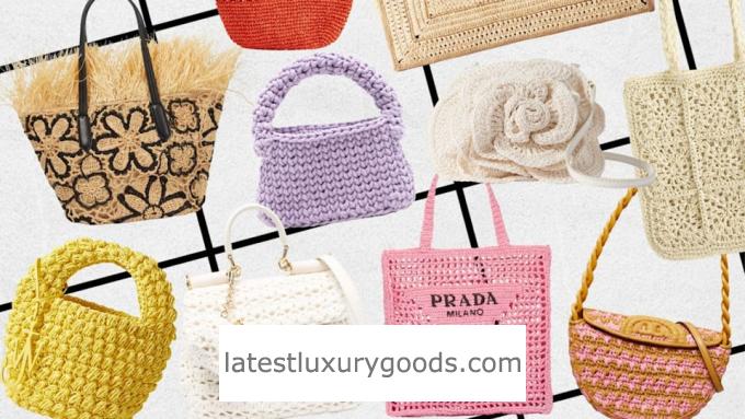 Prada Crochet Straw Top Handle Bag with Beads: A Chic Summer Essential